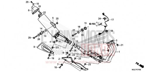 SILENCIEUX D'ECHAPPEMENT CB500XAF de 2015